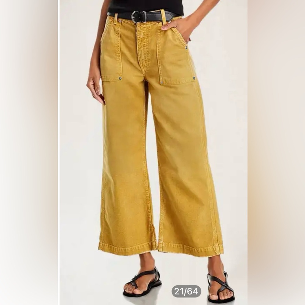 Mustard Wide-Leg Pants